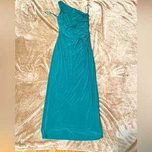 Lauren by Ralph Lauren Evening one shoulder emerald green gown sz 10